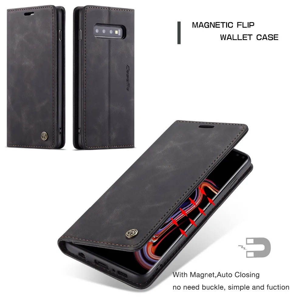 Роскошный кожаный чехол книжка S10e для Samsung Galaxy S9 S8 S10 Plus A20 A30 A50 A40 A70 A80 Магнитный