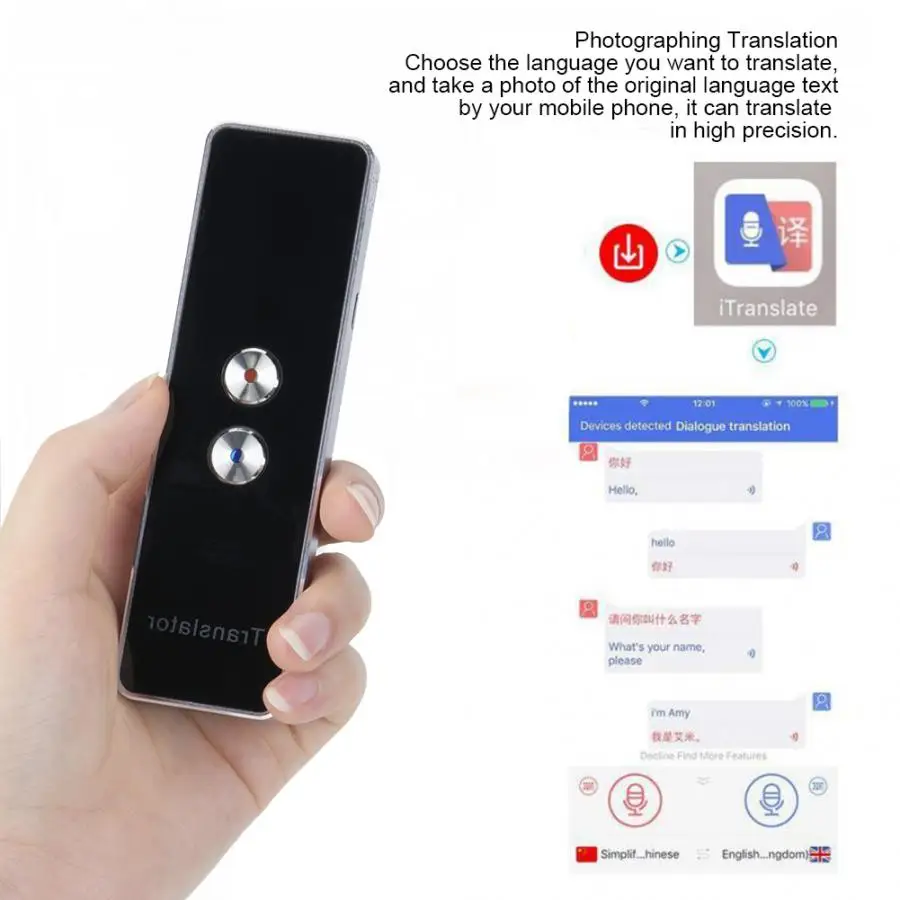 T8 переводчик 2,4G Смарт Bluetooth карманный переводчик в режиме реального времени многоязычный переводчик фиолетовый мгновенный перевод