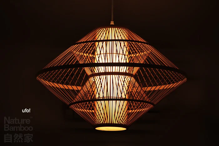 IKEA creaive simple style nature bamboo flying saucer pendant lamp to decorate restaurant/teahouse/living room/
