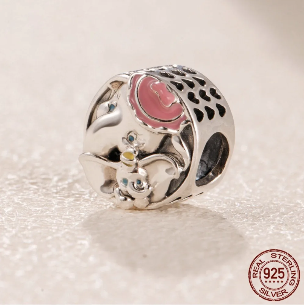 

925 Sterling Silver Dumbo & Mrs Jumbo Charm Fit Original Pandora Bracelet for Women Beads for Jewelry Making