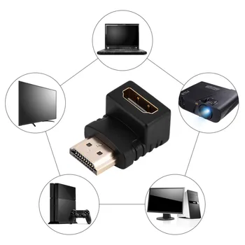 

HM Male to HM Female Cable Adaptor Adapter Converter Extender 270/ 90 Degree Angle for 1080P HDTV Hm Adapter Free Shipping