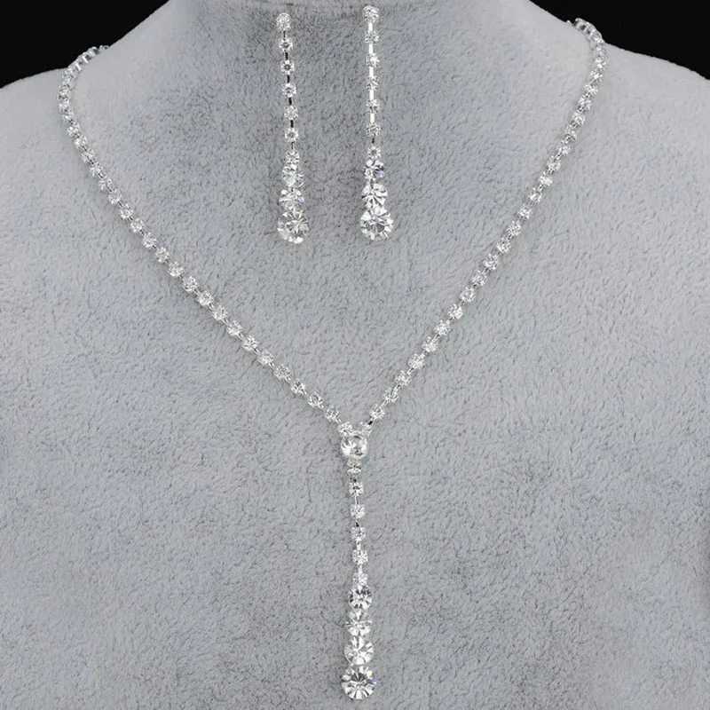 Комплект из колье и серёг с кристаллами|wedding jewelry sets|necklace earring setfashion set |