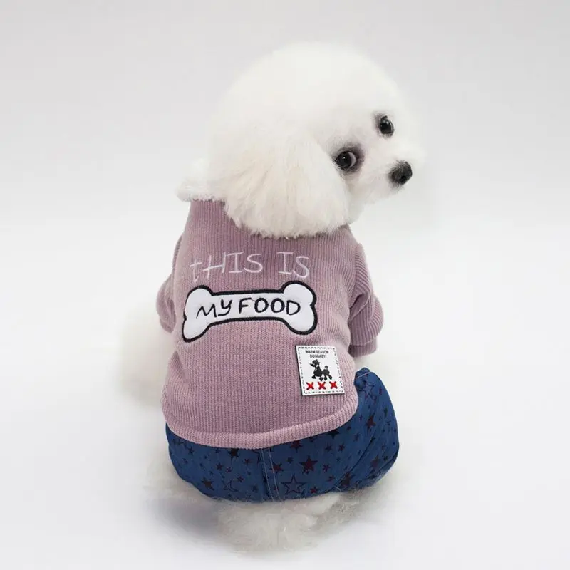 Зимний комбинезон для собаки, комбинезоны, одежда с рисунком кости, теплая для щенков собак, кошек, четыре ноги, пальто, куртка, костюмы для Йоркцев