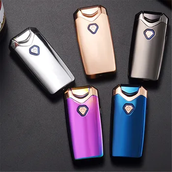

2018 Hot! Metal Lighter Dual Arc Electric USB Lighter Rechargeable Plasma Windproof Flameless Cigarette Lighter