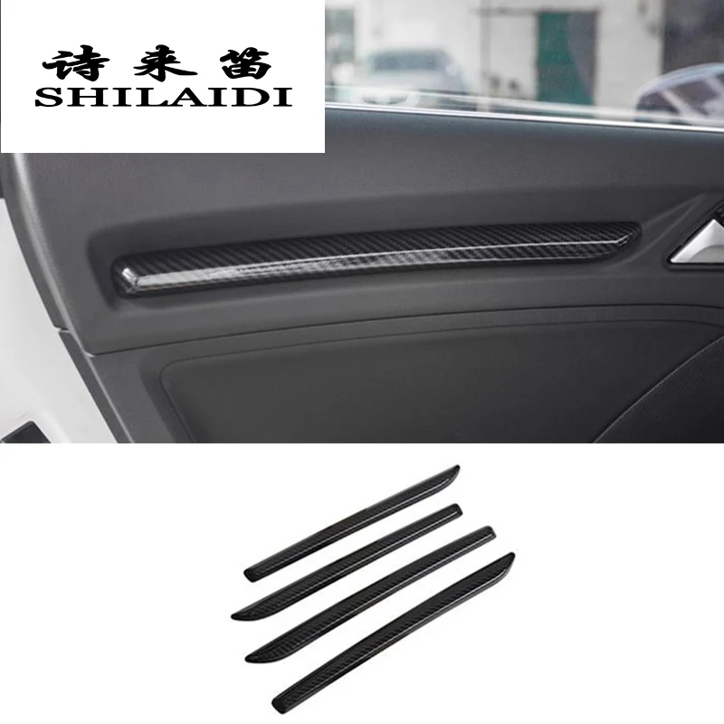 

Car Styling Auto Door panel Decoration Covers Stickers Trim Carbon Fiber For Audi A3 8V 2014-2018 Year interior Auto Accessories