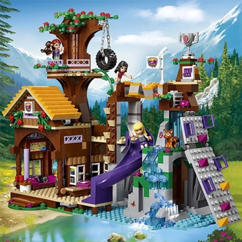 

Bela 10497 Friends Adventure Camp Tree House Building Block Brick Set Stephanie Emma Joy Figures Girls Toys Compatible Legoing