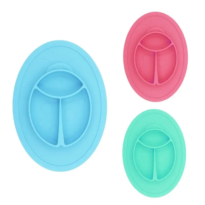 Детская посуда, противоскользящий силиконовый тарелка для еды, мультяшная миска, поднос для кормления малышей