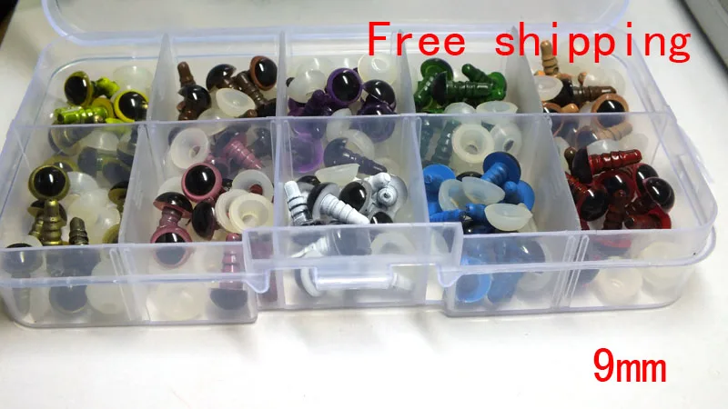 Free Shipping 100pcs X 10color Mixed Colored Eyes Safety Eyes For Plush Toy/Amigurumi-per Color 10pcs -9mm