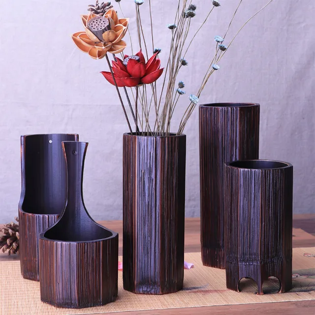 Wedding Decoration Flower Vases Bamboo Pots Stands For Living Wedding Decoration Flower Vases Bamboo Pots Stands For Living Room Wall Home Decor Hanging Vase