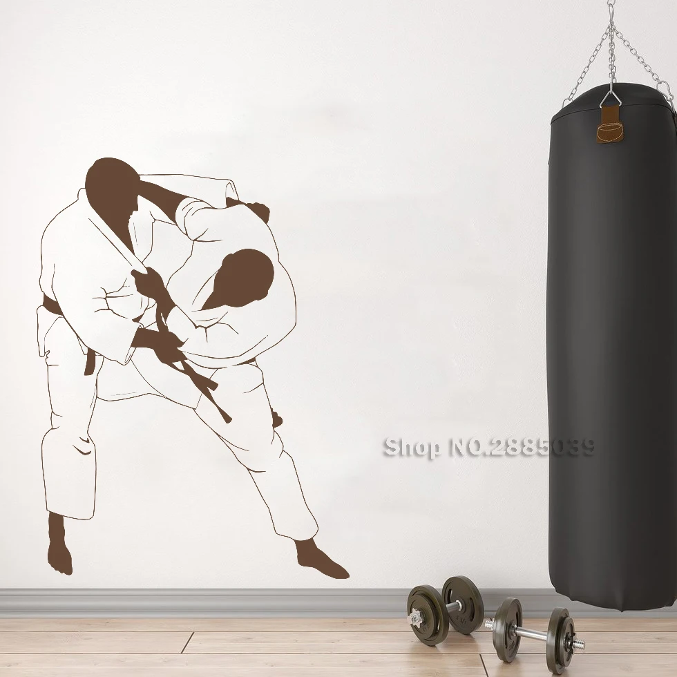 Искусство Jiu Jitsu наклейки на стену боевые драки зал MMA виниловые декор для