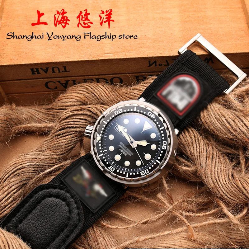 

Velcro canvas watch strap waterproof nylon watch strap for Canned watch male 20mm/22mm/23mm/24mm
