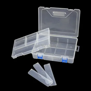 

free shipping double-deck storage box grid Category Box Sealed bin Home case office Chip box part Removable jewelry tool box bag