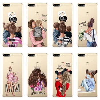

Black girl Baby Women Mom Phone Case For Huawei Honor 8X MAX 7S 7X 7A 7C Pro Soft Silicone Back Cover For Honor 8 9 10 Lite Case