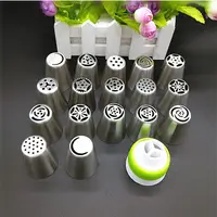 17Pcs Russian Tulip stainless steel Nozzles birthday Cake Cupcake Decorating Icing Piping Nozzles Rose Flower Cream