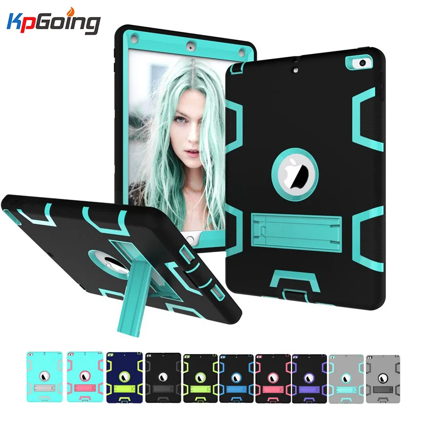 

for iPad 9.7 2017 Case Shockproof Hard PC Back Cover+Soft Silicone Bumper Edge+Heavy Duty Case for iPad 2017 9.7 inch Fundas