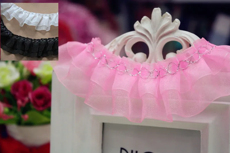 

New! 30Yard Wide 4CM Organza Pleated Gathered Trim DIY Craft Pink,White,Black,Rose Red