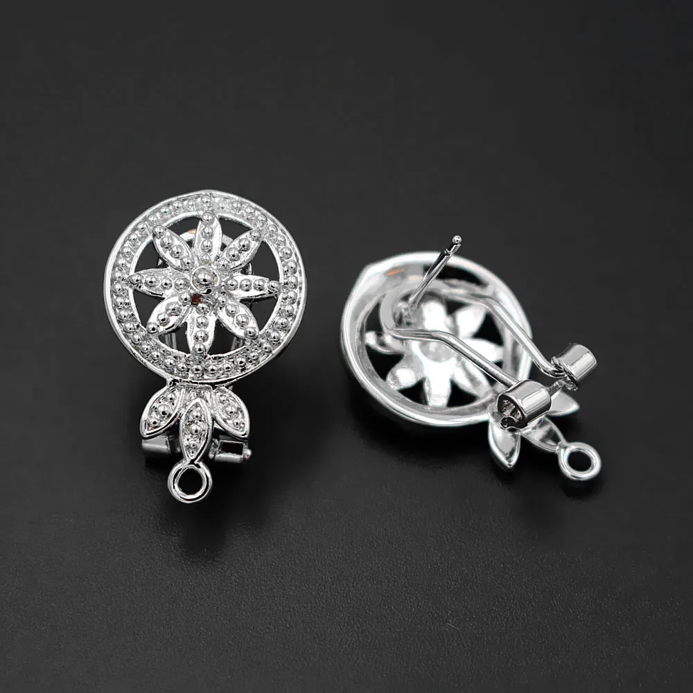 

African Earrings Post Loop Connectors Filigree Circle Chile Dubai Women Wedding Ear Clip Clasps Earring Findings DIY Jewelry