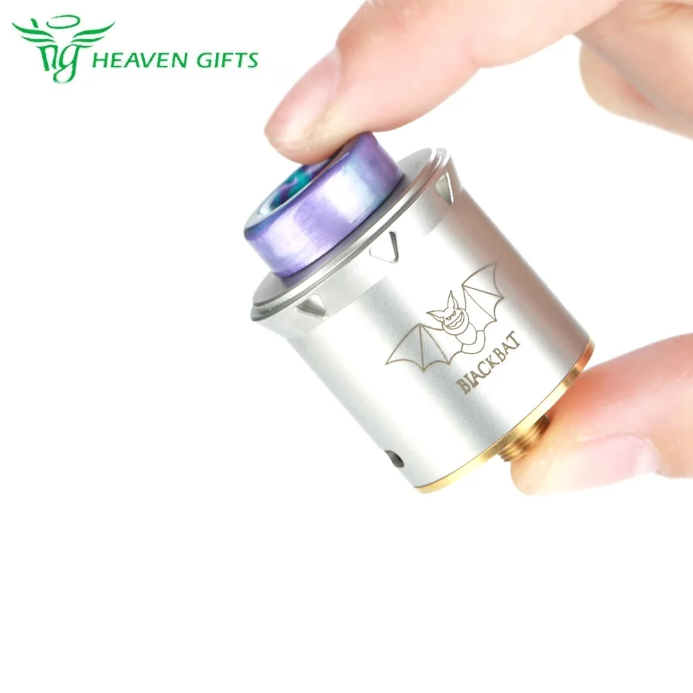 

Heavengifts Capitvape Black Bat RDA Dual Coil Rebuildable Drip Atomizer 25mm RDA & BF Pin Fit Box Mod/ Squonk MOD Vs Dead Rabbit