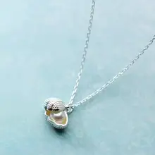 Маленький 1 шт. пресноводный жемчуг в форме раковины кулон ожерелье Настоящее. 925 пробы серебряные ювелирные изделия GTLX1582