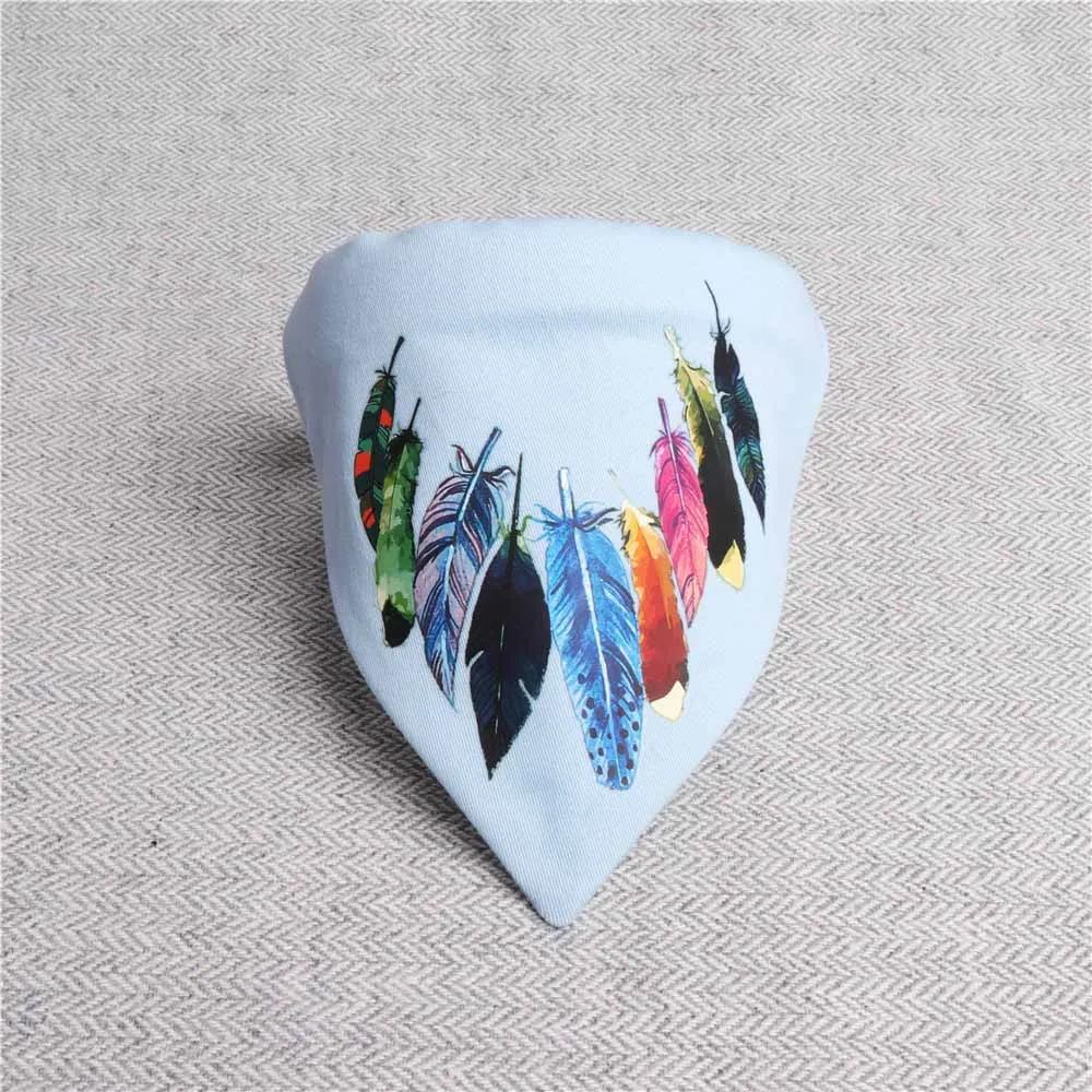 D Blue Sqinans Adjustable Dog Neck Scarf 4 Types Printed Puppy Cat Bandana Collar Neckerchief Detachable Saliva Scarf Dog Accessories - Цвет: D Blue