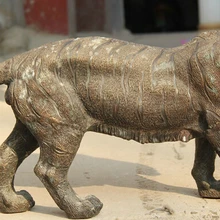 USPS в США S2218 2" Большие Китайский Бронзовый Выполнить Дикий свирепый Зодиак Год Тигра скульптура Статуя