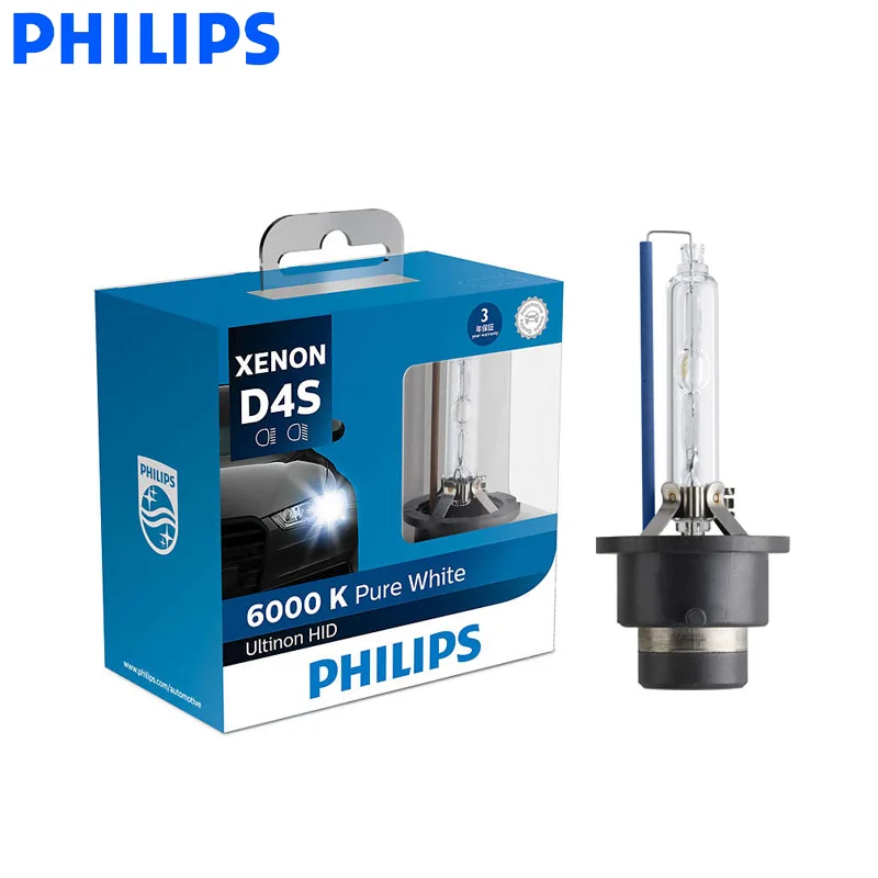 Philips D4S 42404W X 35W Ultinon HID 6000K холодный синий ксеноновый белый свет Авто обновление фар лампы Вспышка Быстрый старт, пара