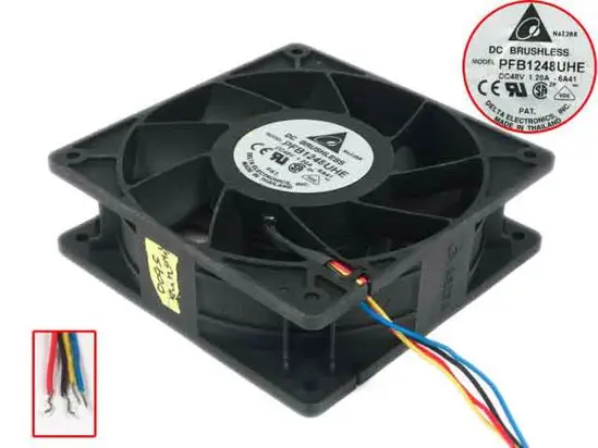 

4-проводной кулер для сервера Delta Electronics PFB1248UHE 6A41, постоянный ток, 48 В, 120 А, 120x38 мм