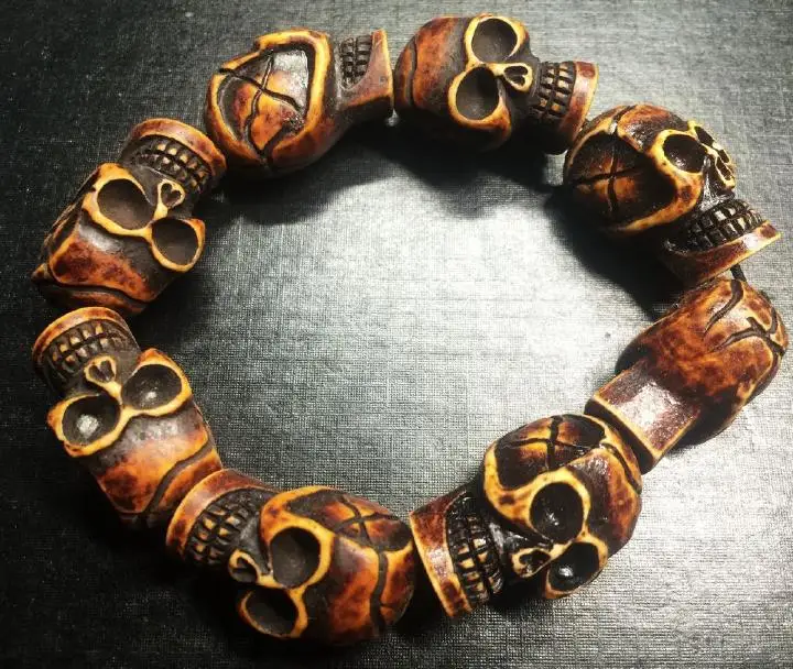 

5 pcs Classical Retro Skull Vintage Unisex Bracelet Carved Fashion Jewelry