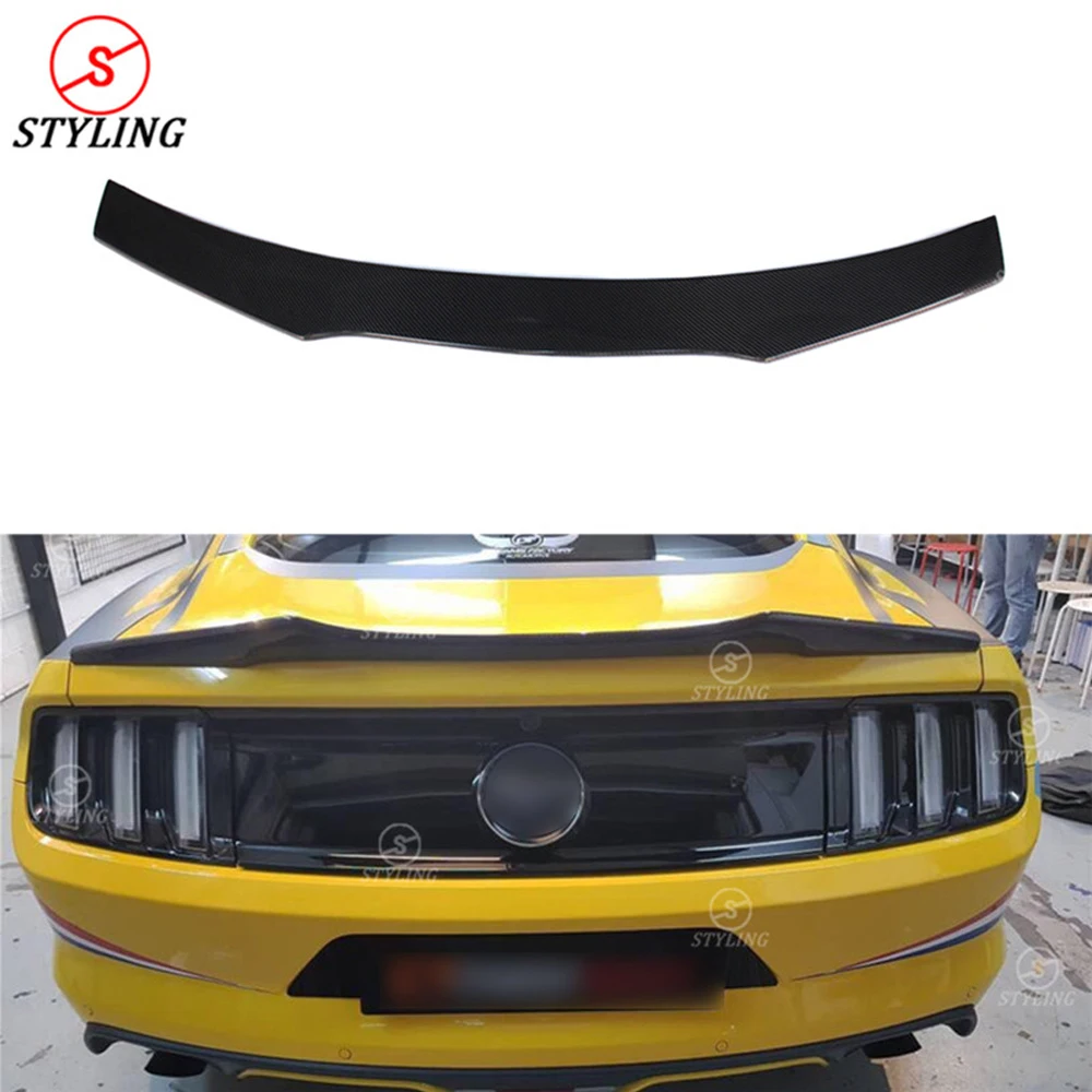 

For Ford Mustang Spoiler Bumper trunk lip A Style Coupe Mustang Carbon Fiber rear spoiler Rear wing 2015 2016 2017 2018 2019