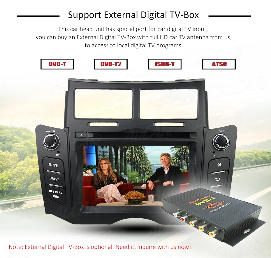 Excellent Android 8.0 6.2" Touch Screen for Toyota Yaris car dvd 2005 - 2011 Car GPS Multimedia Bluetooth GPS Radio WIFI 4G Stereo AUX 18