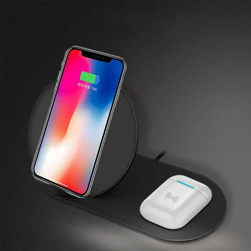 Беспроводное зарядное устройство 2 в 1 Qi для iphone iwatch Samsung Watch быстрая Беспроводная