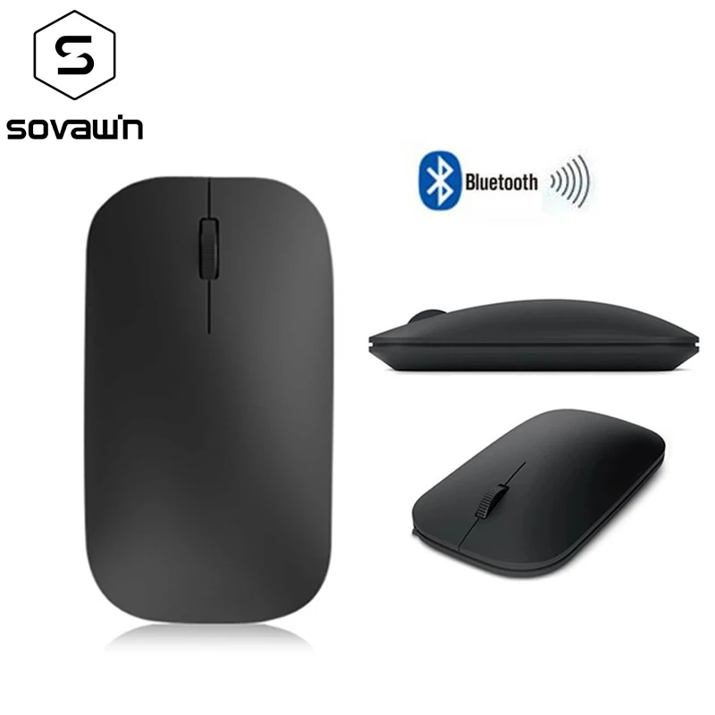 Sovawin Bluetooth мышь 3,0 Беспроводная перезаряжаемая 2,4 ГГц мини Ультра тонкая Бесшумная мышь USB оптическая 1600 dpi для компьютера Android