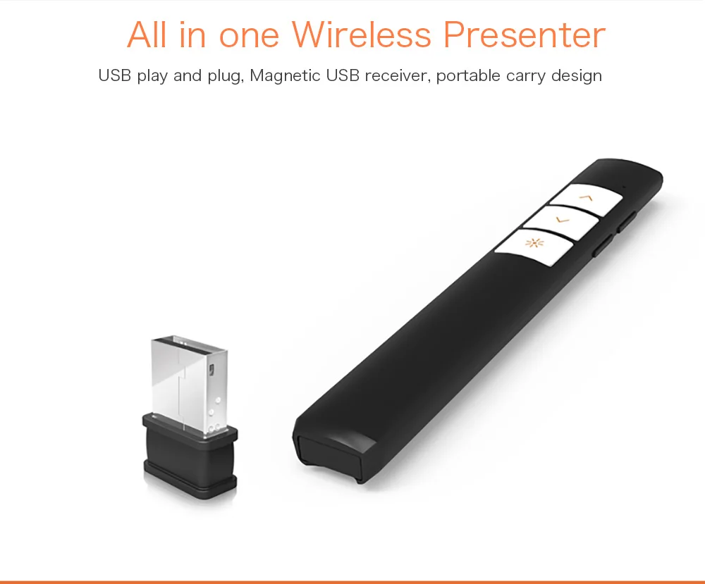 

PP932 Wireless Presenter PPT Flip Pen Present Remote Controller 40m Slide Laser Pointer for School Buisness Meeting Presentaion