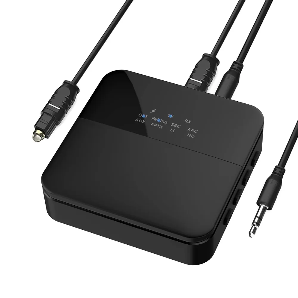 

300pcs/lotBluetooth V5.0 Receiver/ Transmitter CSR8675 Chip Audio Adapter AptX Low Latency 2 Devices Simultaneously For TV etc