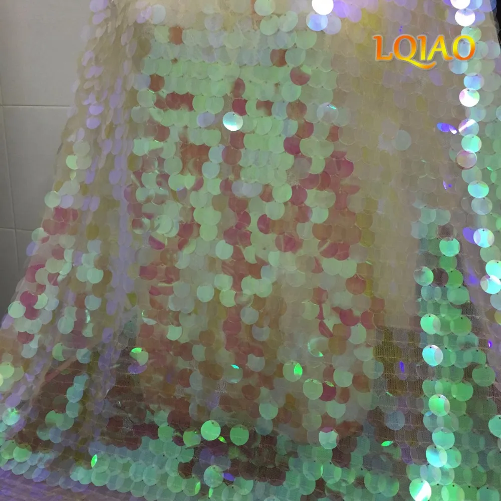Changed White Sequin Fabric-001