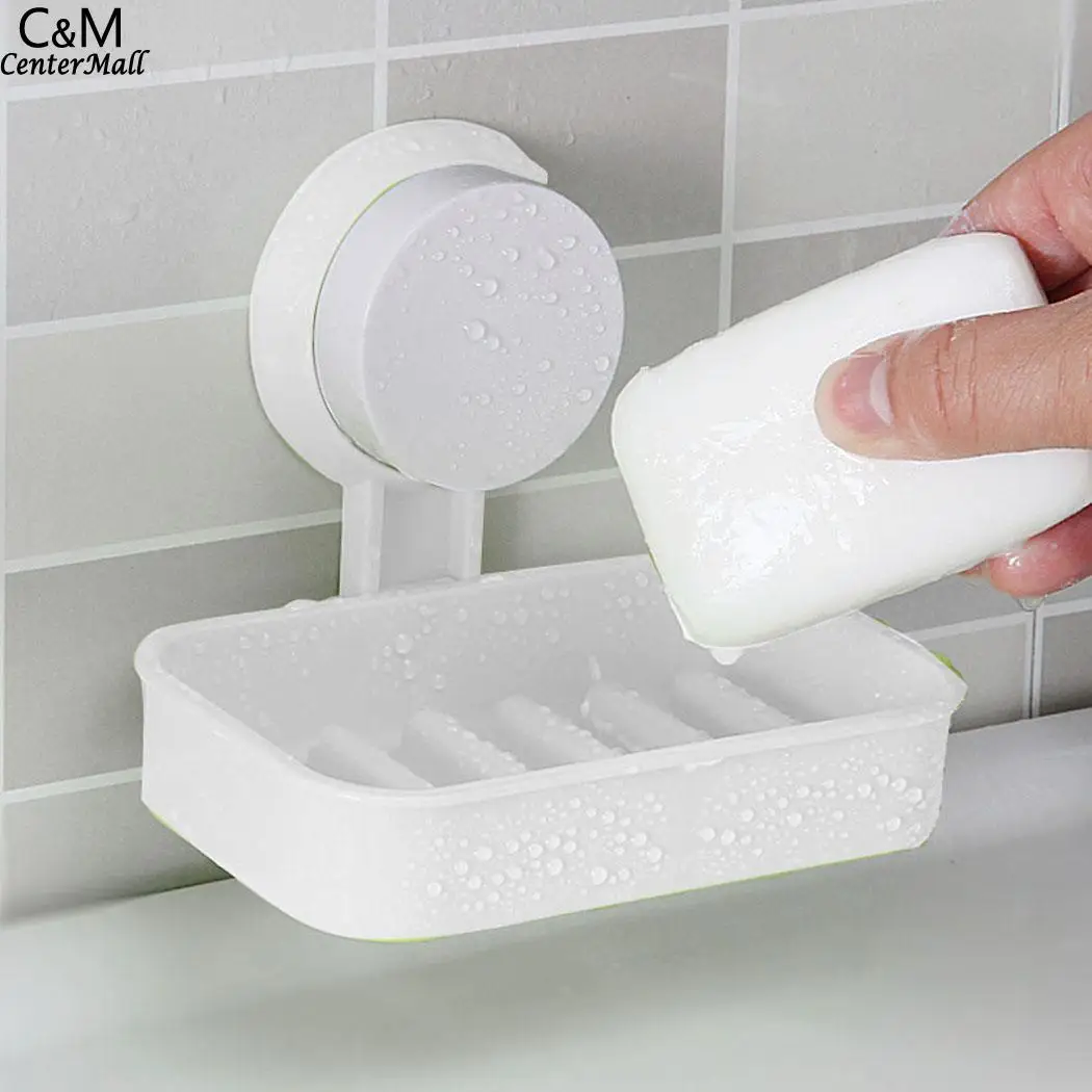 Ванная комната блюдо держатель мыло вакуумная коробка для кухни на присоске присоска - Цвет: White