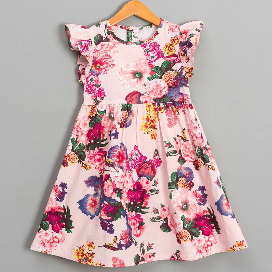 

Summer Cute Girls Dress Floral Print Princess Dresses For Baby Girls Designer Formal Party Dress Autumn 2018 Kids Clothes