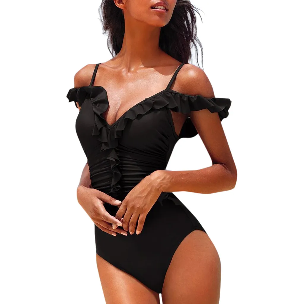 

Ins ExplosionWomen Sexy Deep Plunge One Piece Swimwear Lace-up Backless Monokini Bathing Suit Costumi Da Bagno Donna Bikini #YL5