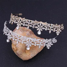Простой барокко Хрустальная диадема de Noiva горный хрусталь сплав заколка для невесты ювелирные изделия на волосы женские свадебные аксессуары для волос L