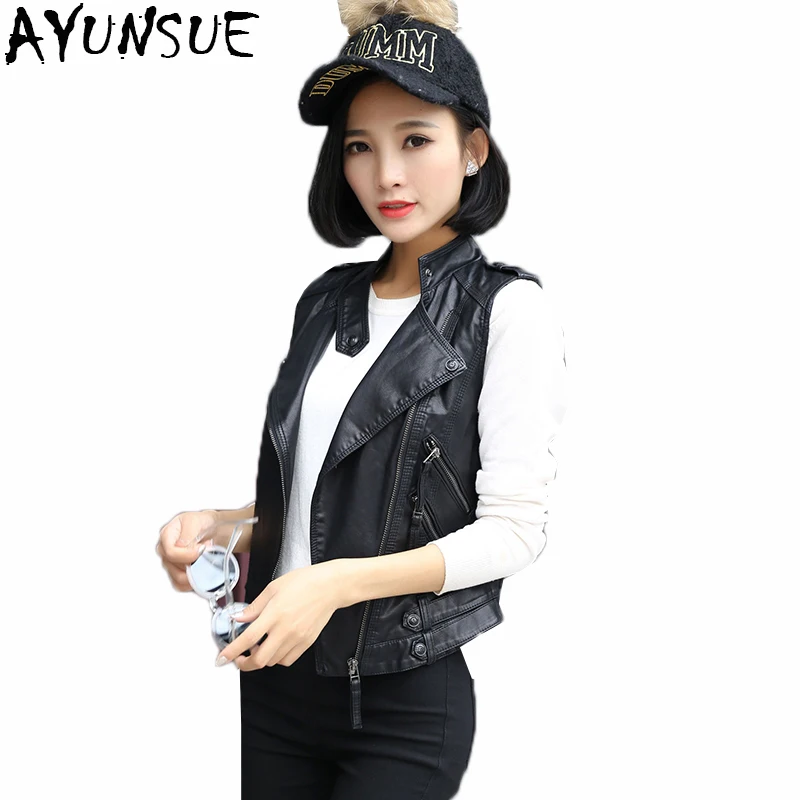 Outwear wine 2018 Gilet Manches Pu Lx1533 Gilets Poche Marque Femmes white Court Black gray Veste Ayunsue red Sans Red Moto Manteau Cuir Casual SdwnOv1q