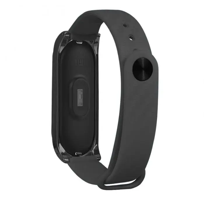 Горячая TPE Ремешок Браслет Ремешок с металлическим чехлом для Xiaomi Mi Band 3