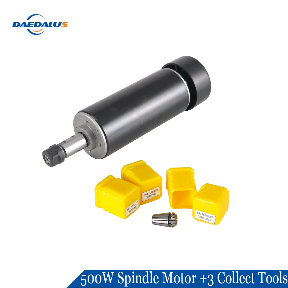 

Daedalus 500w Spindle Motor ER11 CNC Spindle with 3Pcs Collet Tools for Engraving Machine.