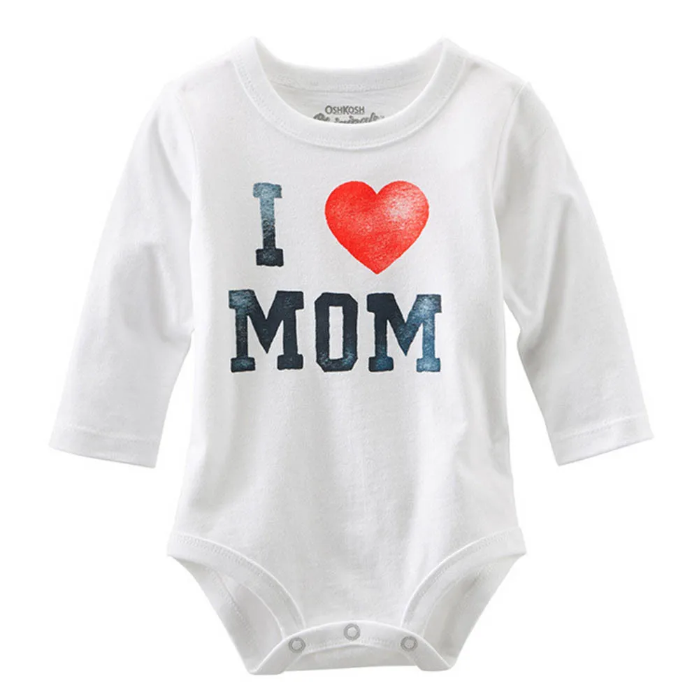 Детский комбинезон с принтом I Love MOM/DAD|Ромперы| |