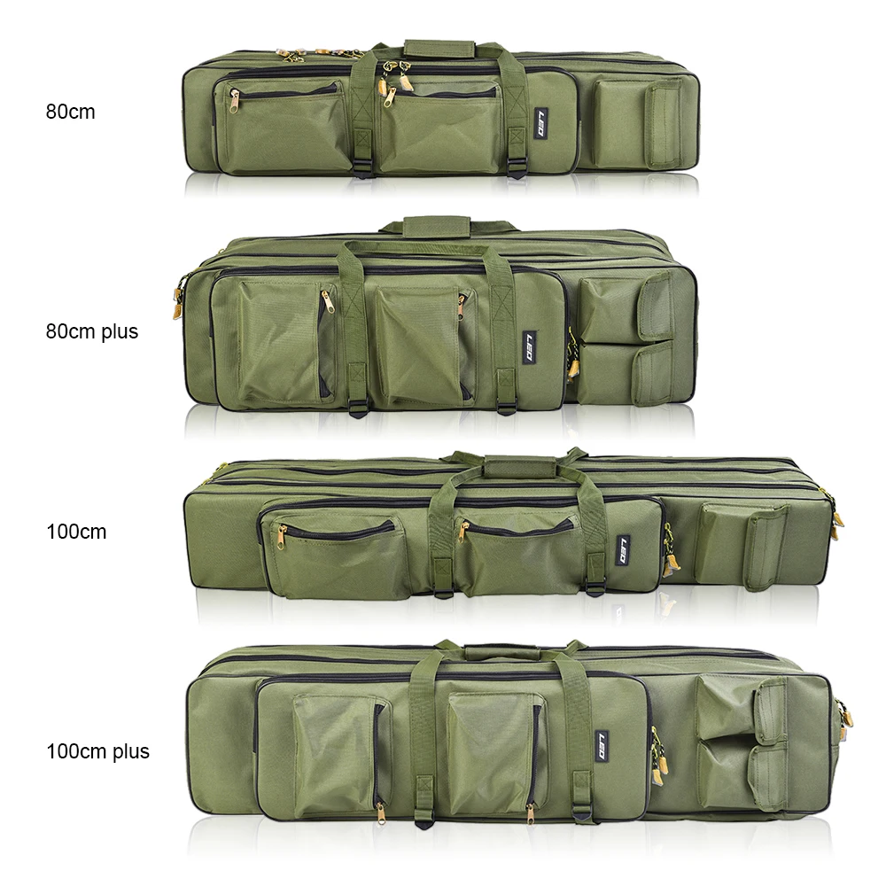 

80cm 100cm 3 Layer Fishing Bag Large Capacity Foldable Oxford Waterproof Backpack Rods Reel Pole Accessories Storage Tool Travel