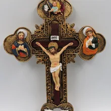 14 дюймов смолы стены Распятие Иисуса Христа на крест с надписью INRI домашний декор часовни