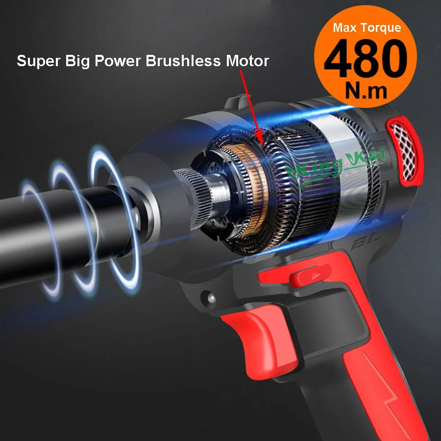 N 480NM Brushless Long Duration Cordless 1/2" Hilti Electric Kress Bort Power Tools Samsung Battery Electric Impact Drill Wrench