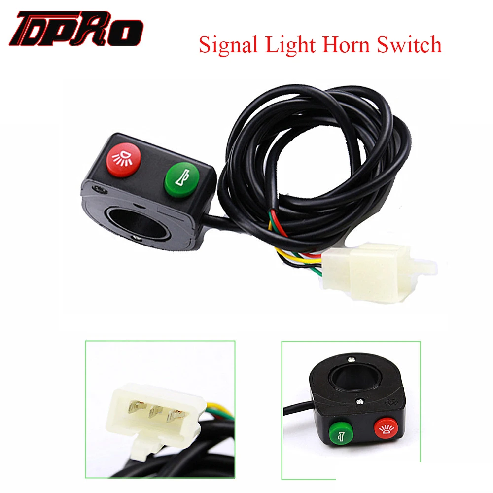 

TDPRO 22mm 7/8" Handlebar Horn On/Off Switch Universal Motorcycle 12V Scooter ATVs Dirt Pit Bike Headlight Kill Botton Switches