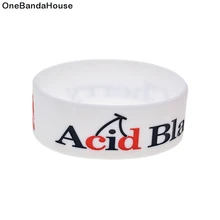 OBH 2 шт 1 Дюйм Широкий кислотный черный Вишневый силиконовый браслет для любителей музыки