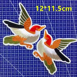 12*11,5 см с рисунком птицы вышивка утюг-на зеркальные DIY патч, вышивка птица патч, LY0810E