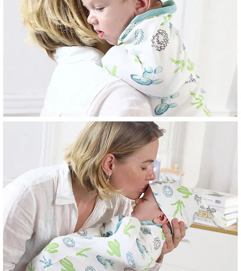 Herbabe пеленка для малышей с шапкой, хлопковые тонкие спальные мешки для новорожденных, спальные мешки для лета, Детские пеленальные одеяла